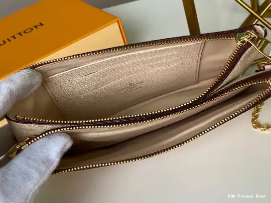 AAA Pruses Bags VUITTON LOUIS DOUBLE POCHETTE ZIP 0613